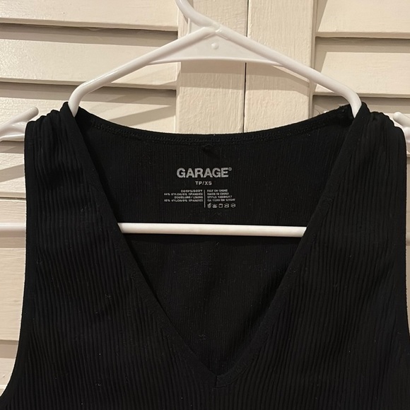 Garage Women's Black Ribbed Tank Top - Picture 3 of 5